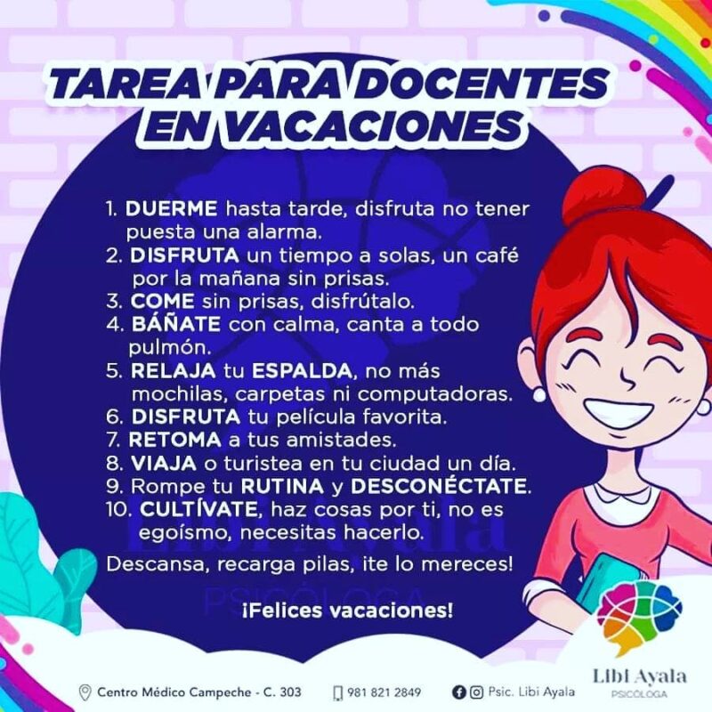 Qu Debe Hacer Un Docente En Vacaciones