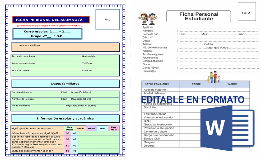 ficha personal del estudiante 