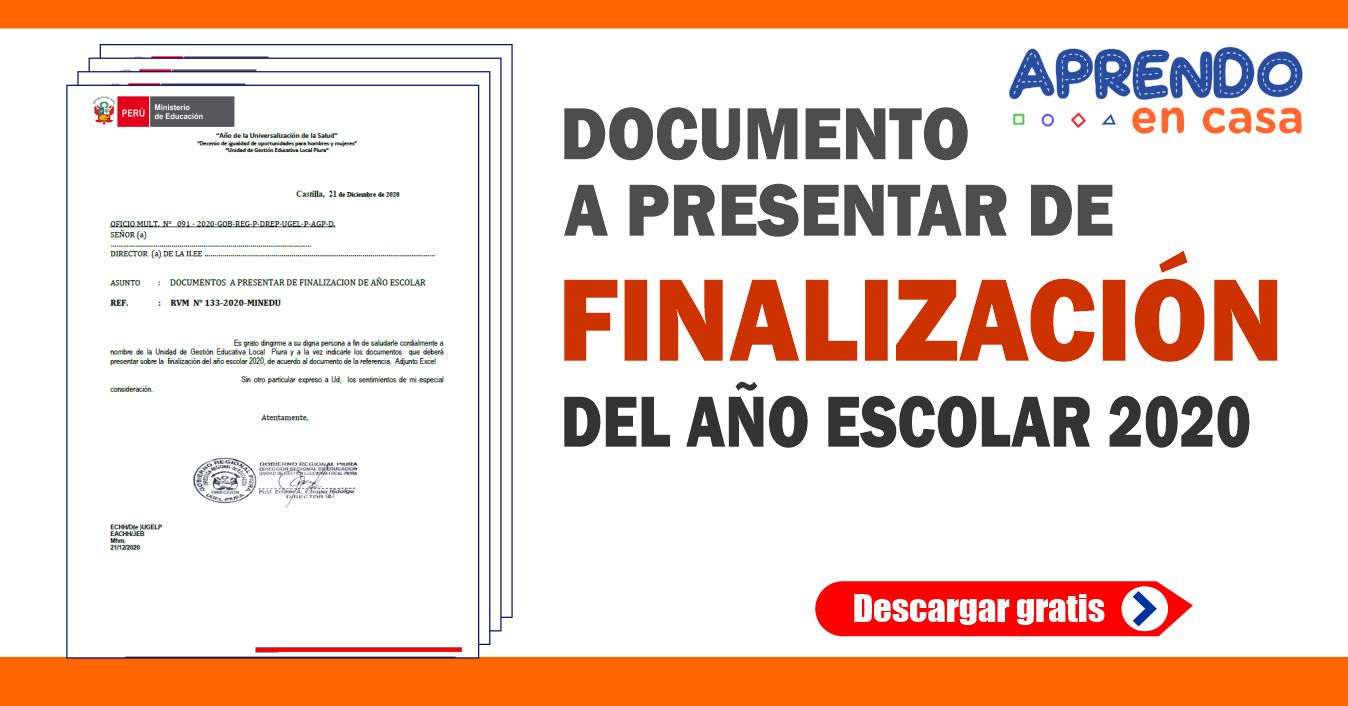 Formato De Documentos De Finalización De Año Escolar