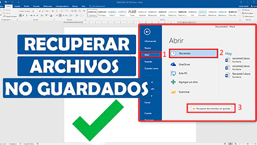 Cómo recuperar documentos sin guardar en Word, Excel o PowerPoint