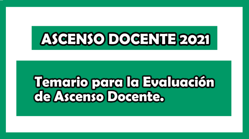 Temario para el concurso de Ascenso de escala Docente. Todas las áreas ...