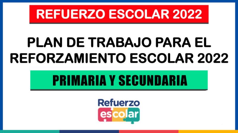 Plan De Trabajo Para Reforzamiento Escolar - 2024