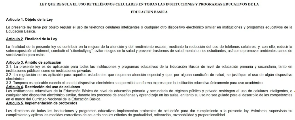 Ley publicada en el boletín de normas legales del diario oficial El Peruano.